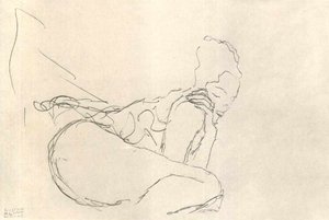 Medio desnudo sentado hacia la derecha